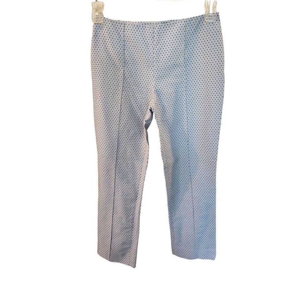 Moschino Women's Blue Polka Dot Pants Size 6 Crop Ankle
